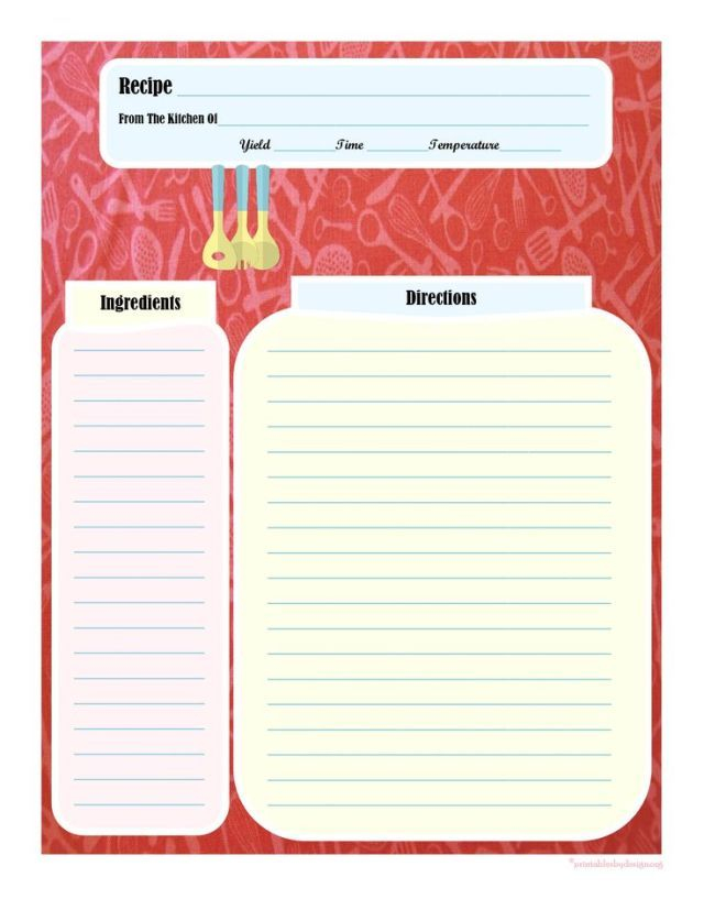 Free Editable Recipe Card Templates For Microsoft Word FREE DOWNLOAD 