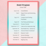 Free Event Program Template Event Program Free Program Templates