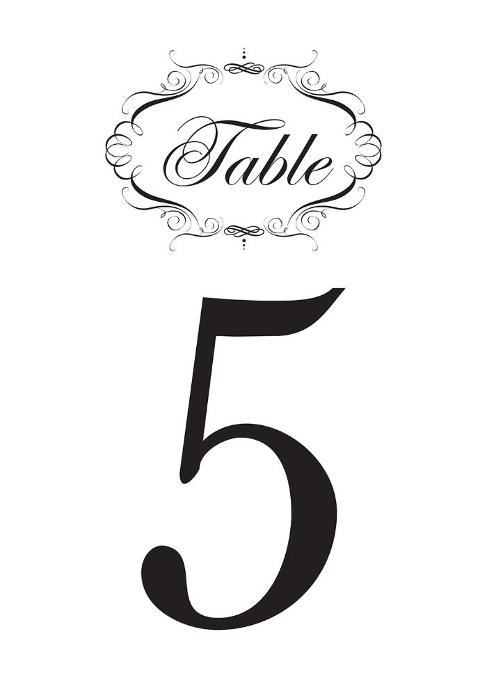 Free Fancy Printable Table Numbers Printable Table Numbers Table