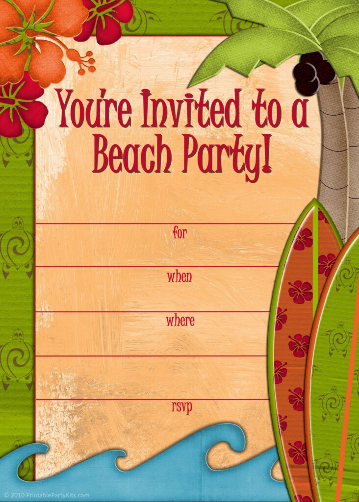 Free Invites For A Summer Beach Party Beach Party Invitations Free 