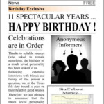 Free Printable Birthday Newspaper Funny Happy Birthday Newspaper