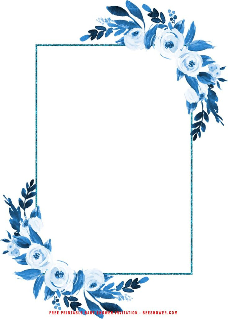  FREE Printable Dusty Blue Bridal Shower Invitation Templates 