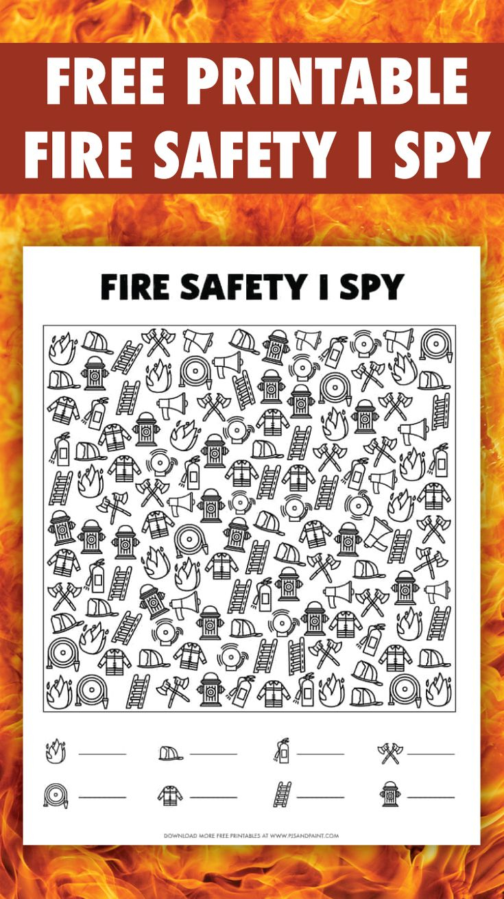 Free Printable Fire Safety I Spy I Spy Games Fire Safety Spy Games