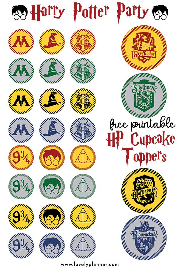 Free Printable Harry Potter Cupcake Toppers Harry Potter Printables 