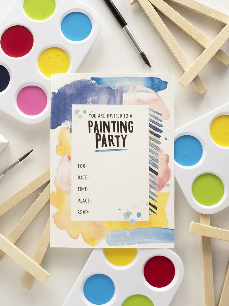 Free Printable Kids Painting Party Invite Free Printable Party 