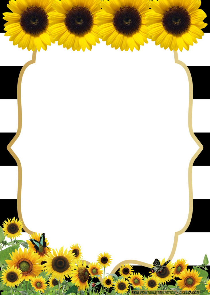 FREE Printable Sunflower Birthday Invitation Templates Download 
