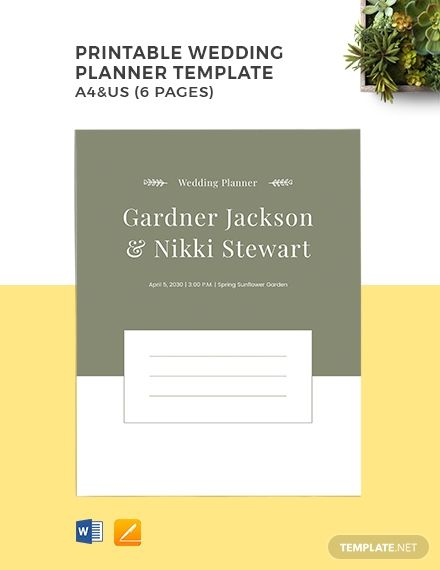 Free Printable Wedding Planner In 2020 Wedding Planner Planner 