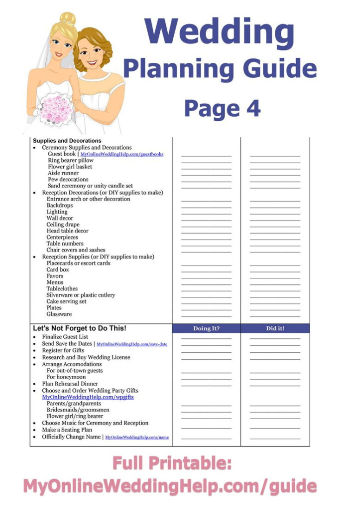 Free Printable Wedding Planning Guide Wedding Planning Guide Wedding 
