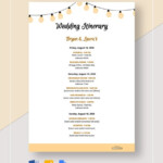 Free Sample Wedding Itinerary Template Download Undefined Itinerary