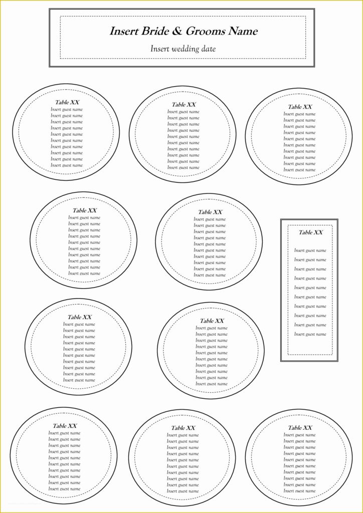 Free Wedding Seating Chart Template Excel Of Free Table Seating Chart 