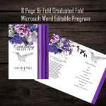 Funeral Program Template 8 Page Bi Fold Graduated Fold 8 5 X 11