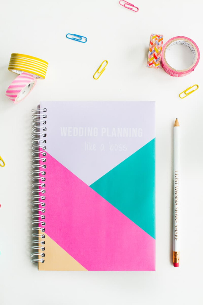 GET YOUR WEDDING NOTEBOOK PLANNER WITH GEOMETRIC FREE PRINTABLE LIKE A 