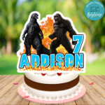 Godzilla Vs Kong Birthday Cake Topper Template Printable DIY Bobotemp