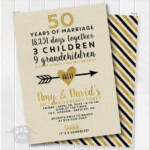 Golden Wedding Anniversary Invitation 50th Anniversary Etsy