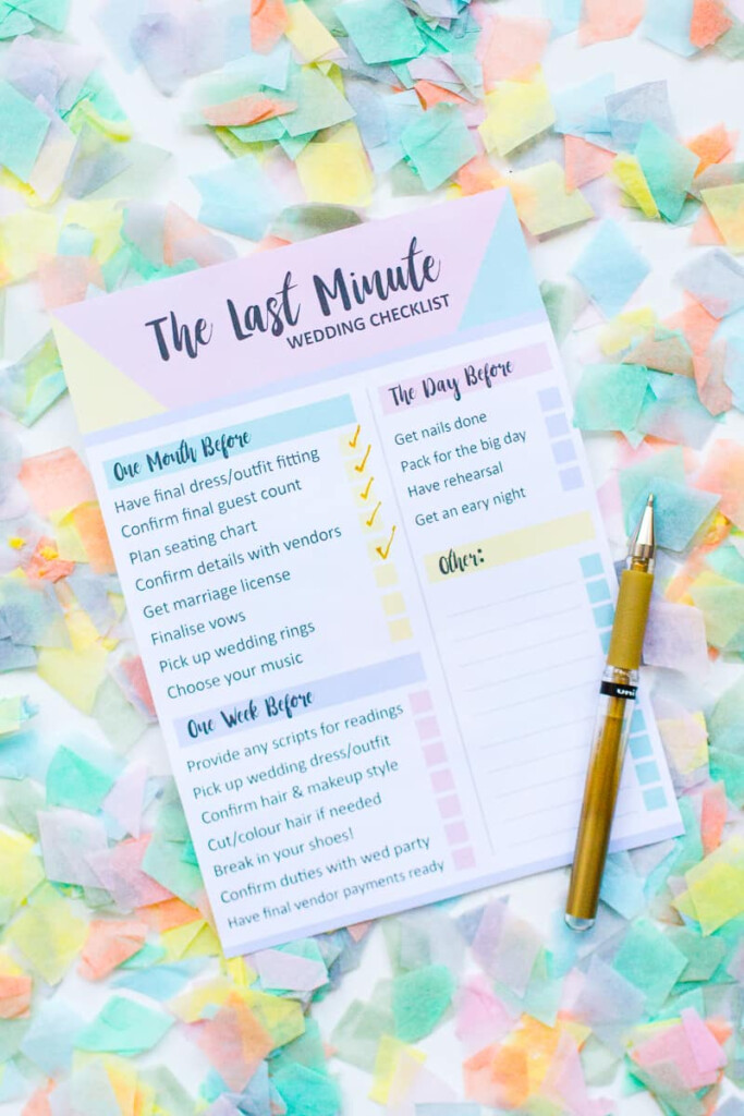 GRAB THIS FREE PRINTABLE LAST MINUTE WEDDING CHECKLIST Bespoke Bride 