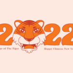 Happy Chinese New Year 2022 Symbolic Tiger Head On 2022 Lunar Calendar