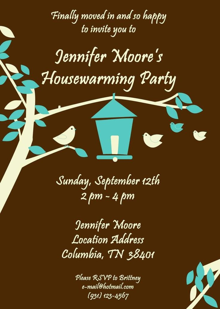 House Warming Ceremony Invitation New Little Bird Brown Housewarming 