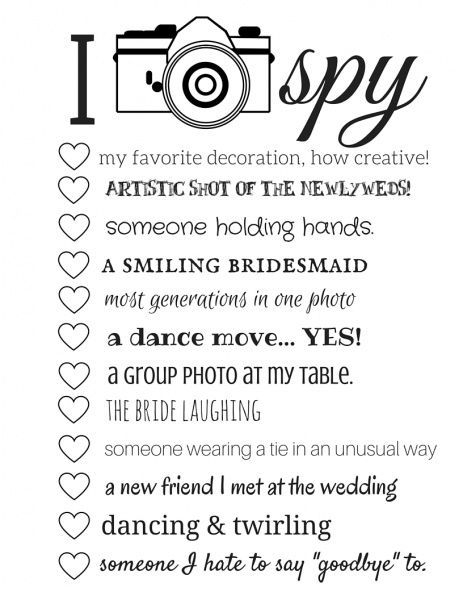 I Spy Wedding Game Free Printable Wedding Games For Guests Free