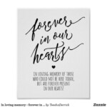 In Loving Memory Forever In Our Heart Print Zazzle In 2021