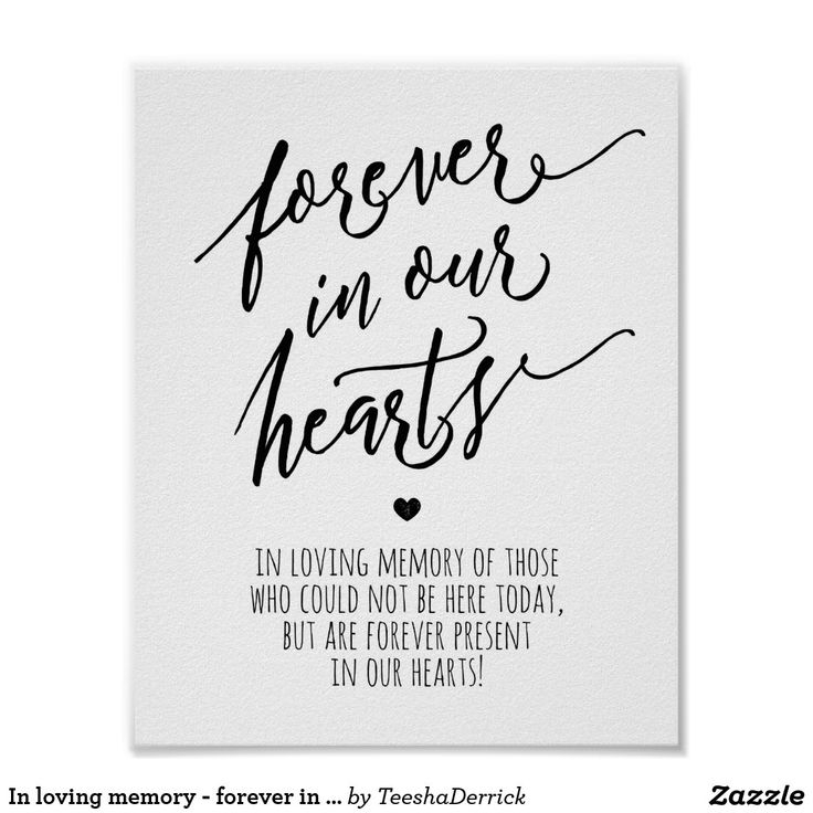 In Loving Memory Forever In Our Heart Print Zazzle In 2021