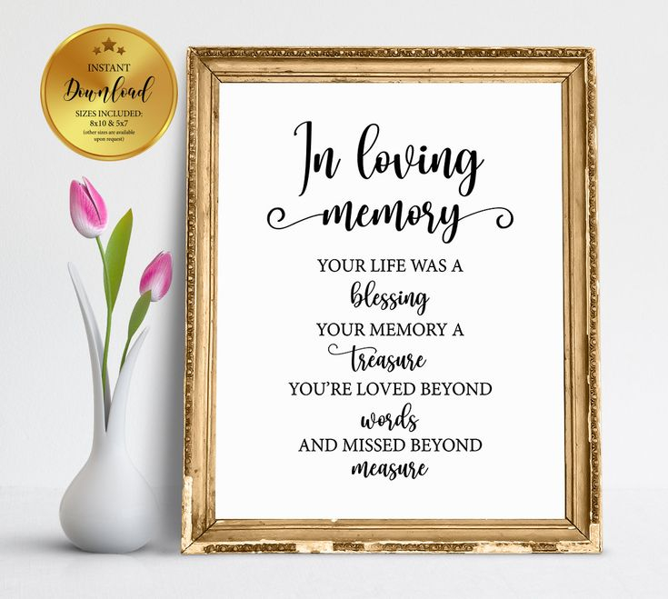 In Loving Memory Your Life Was A Blessing Your Memory A Etsy In 2020