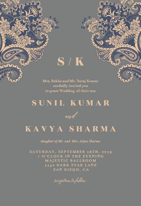 Indian Floral Wedding Invitation Template Greetings Island