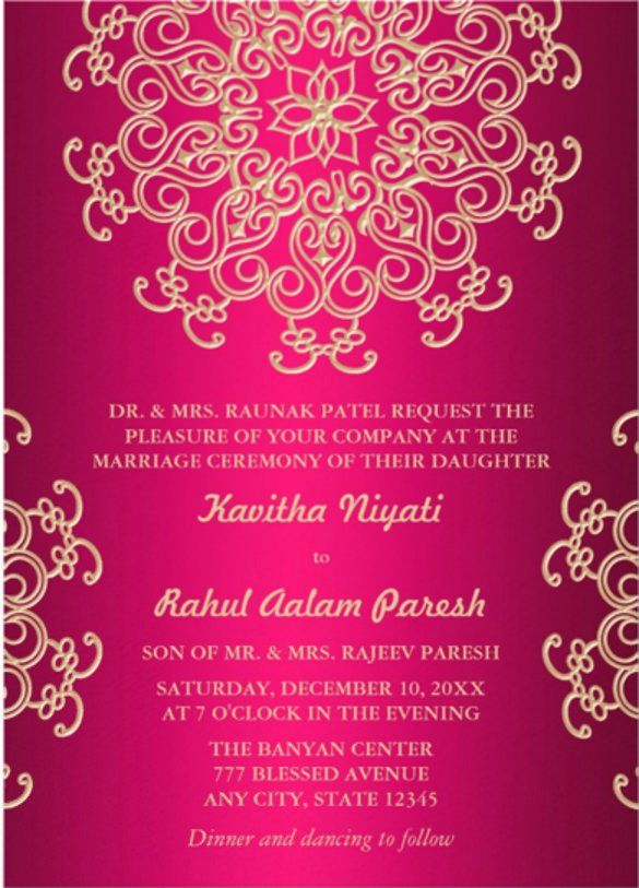 Indian Wedding Card Template Awesome Free Indian Wedding Invitation 