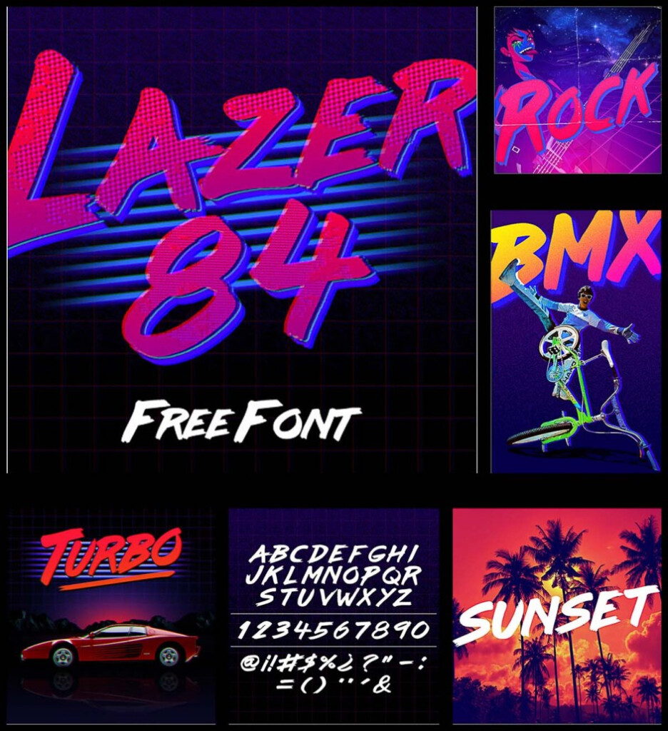 Introducing Original Retro Font Laser 84 For Your Designd 