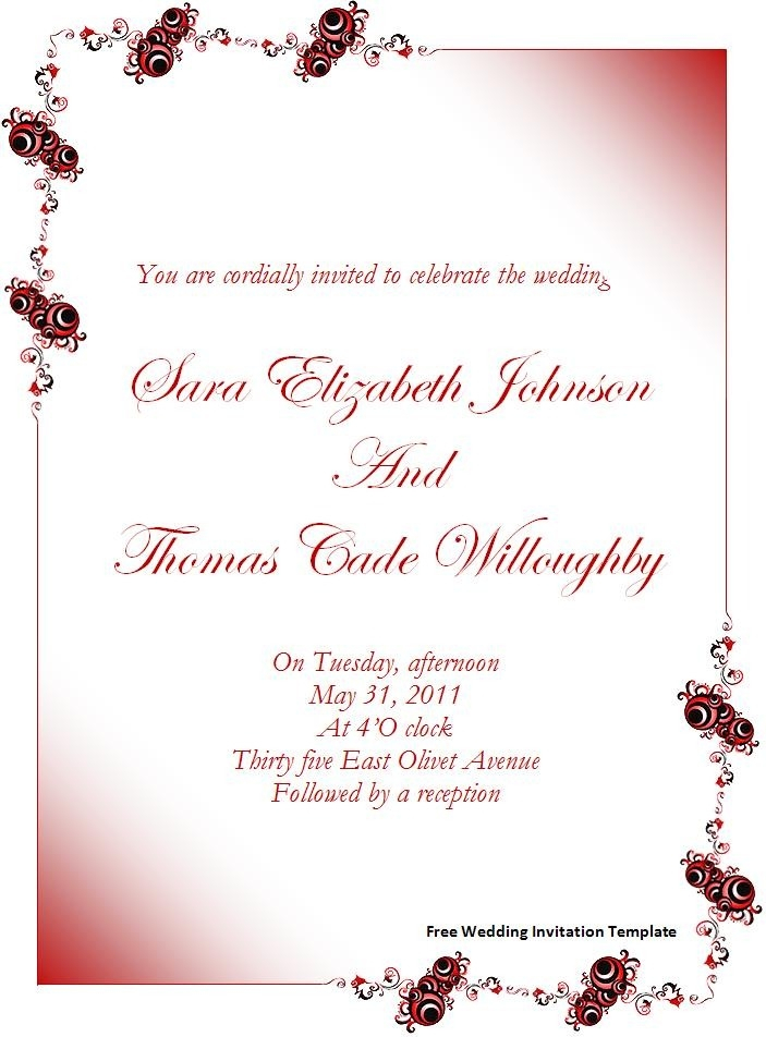 Invitation Templates Free Download Word