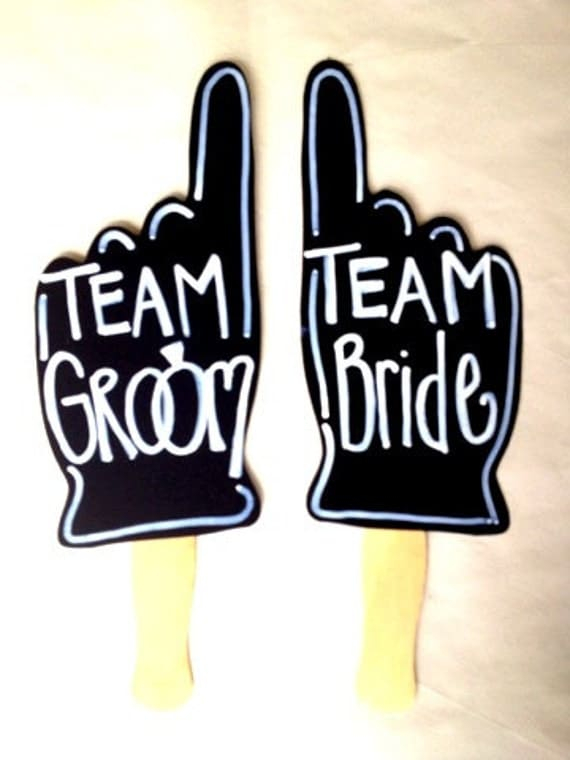 Items Similar To TEAM Bride Team Groom Photo Props With Writing Already 