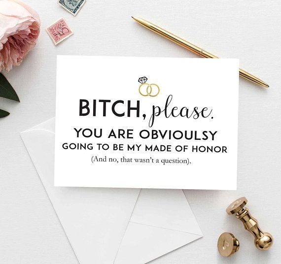 Maid Of Honor Proposal Card Will You Be My Maid Of Honor Card Funny