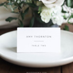 Minimalist Place Card Template Printable Modern Simple Wedding Escort