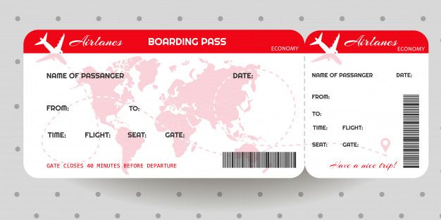 Mod le De Billet De Carte D embarquement Pour Avion Boarding Pass 