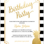 Modern Chic Pineapple 40th Birthday Party Invitation 40th Birthday