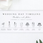 Modern Wedding Day Timeline Card Template Simple Wedding Itinerary