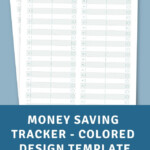 Money Saving Tracker Colored Design Template Printable PDF