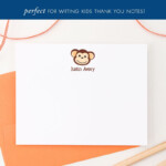 Monkey Stationary Animals Notes Personalized Kids Stationary