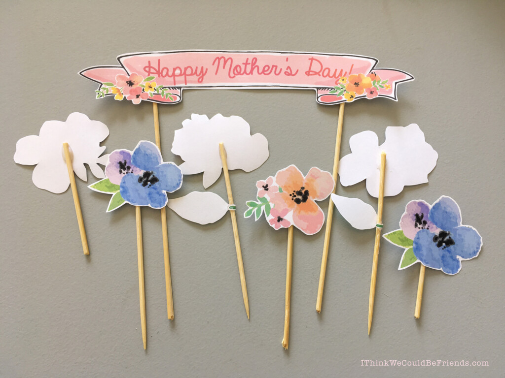 Mother s Day Cake Ideas Free Printable Floral Cake Topper Decoration