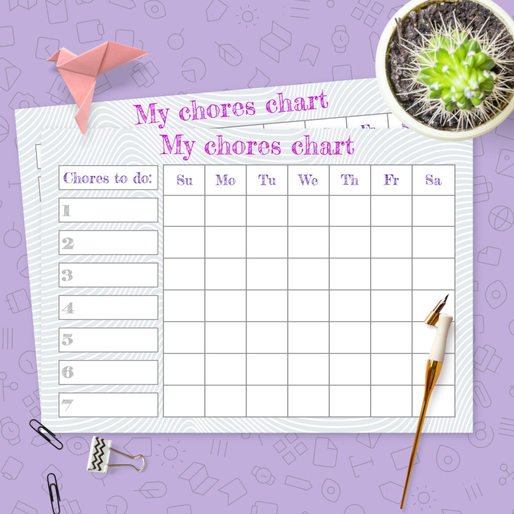My Chores Chart Template Template Printable PDF