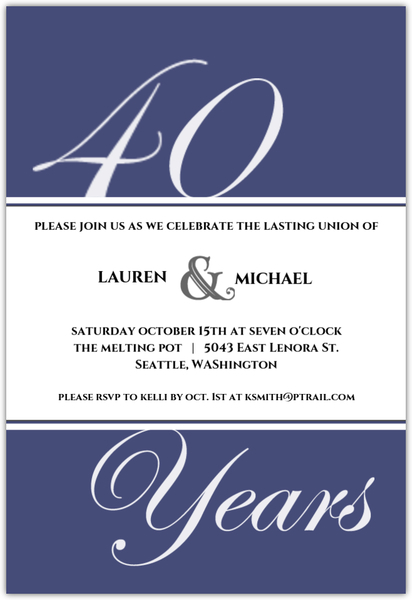 Now And Then Photo 40Th Anniversary Party Invitation 40th Anniversary 