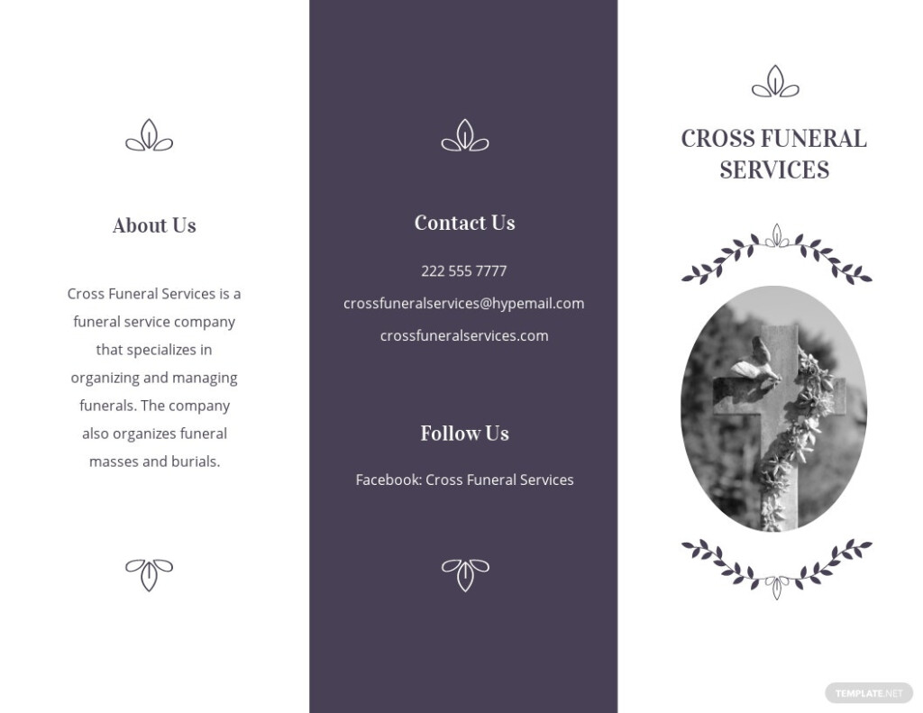 Order Of Service Funeral Mass Tri Fold Brochure Template Free JPG 