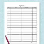 Party Planner Printable Expense Tracker Printable Expense Tracker