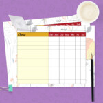 Personal Weekly Chore Chart Template Template Printable PDF