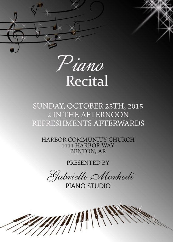 Piano Recital Invitation Template Free Beautiful Piano Recital 