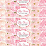 Pink Floral Water Bottle Labels Pink Rose Waters Flower flower