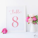 Pink Table Numbers 4x6 Table Numbers Printable Table Etsy