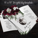 Printable 11 X 17 Tri Fold Memorial Program Printable Funeral Program