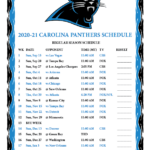 Printable 2020 2021 Carolina Panthers Schedule