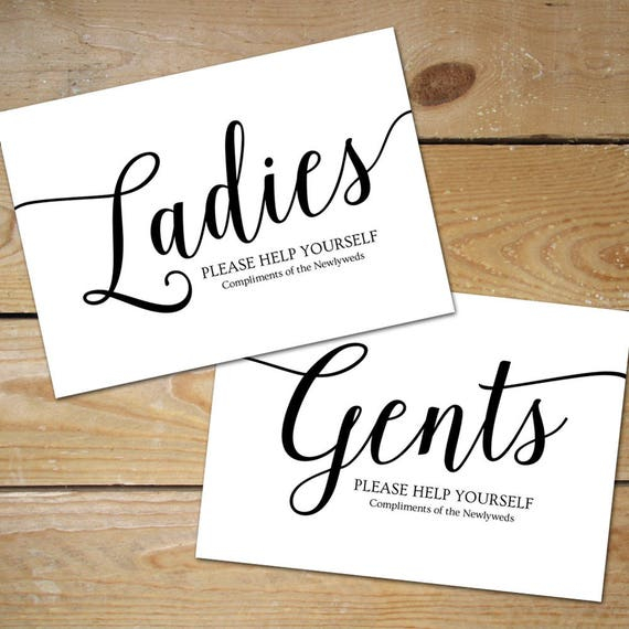 Printable Bathroom Signs Wedding Bathroom Basket Sign