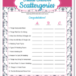 Printable Bridal Shower Scattergories Funsational Printable